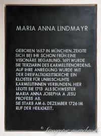 Gerhard Willhalm - Gedenktafel  - Maria Anna Lindmayr
