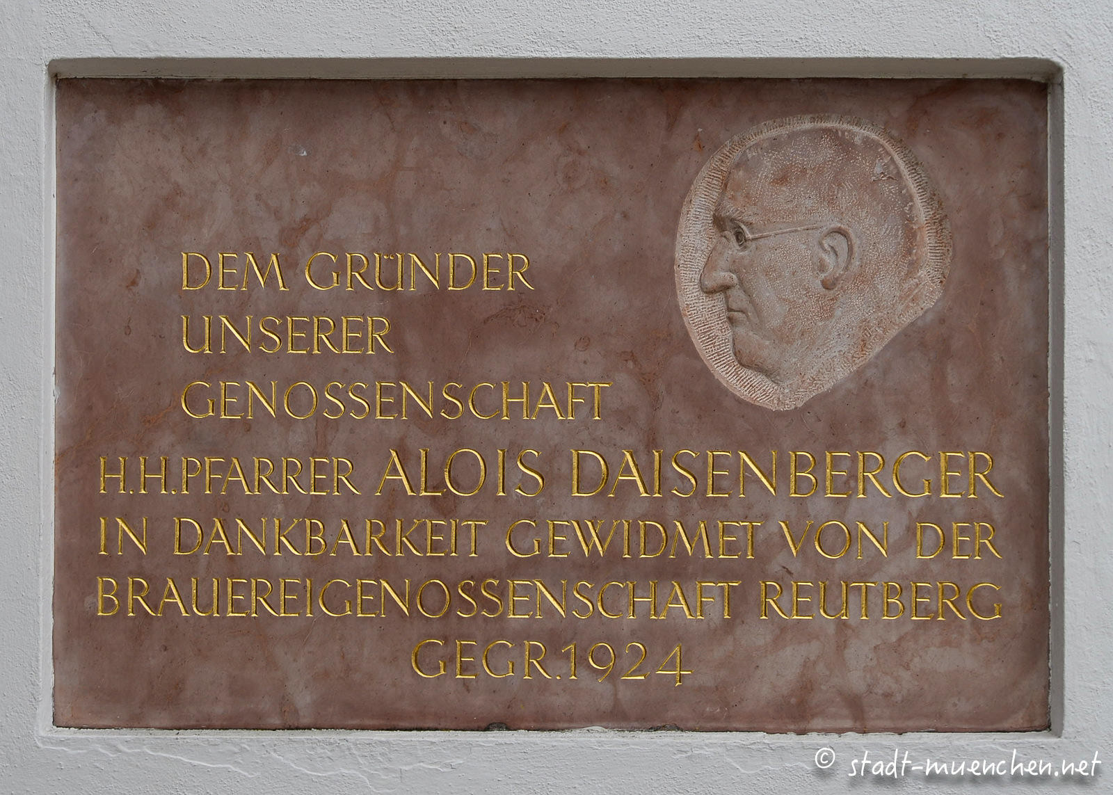 Gedenktafel für Alois Daisenberger