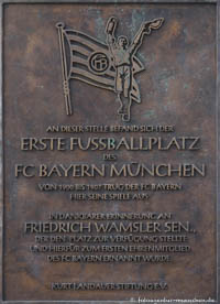 Gedenktafel - Erster Fußballplatz des FC Bayern